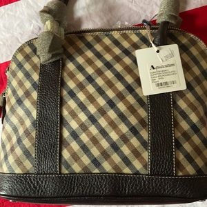 Aquascutum tartan plaid purse bag small
